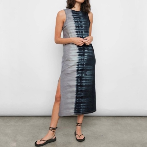 RAILS Dress Navy The Tank Dip Dye Midi Sleeveless Side Slits Size XS Stretch - Picture 1 of 16